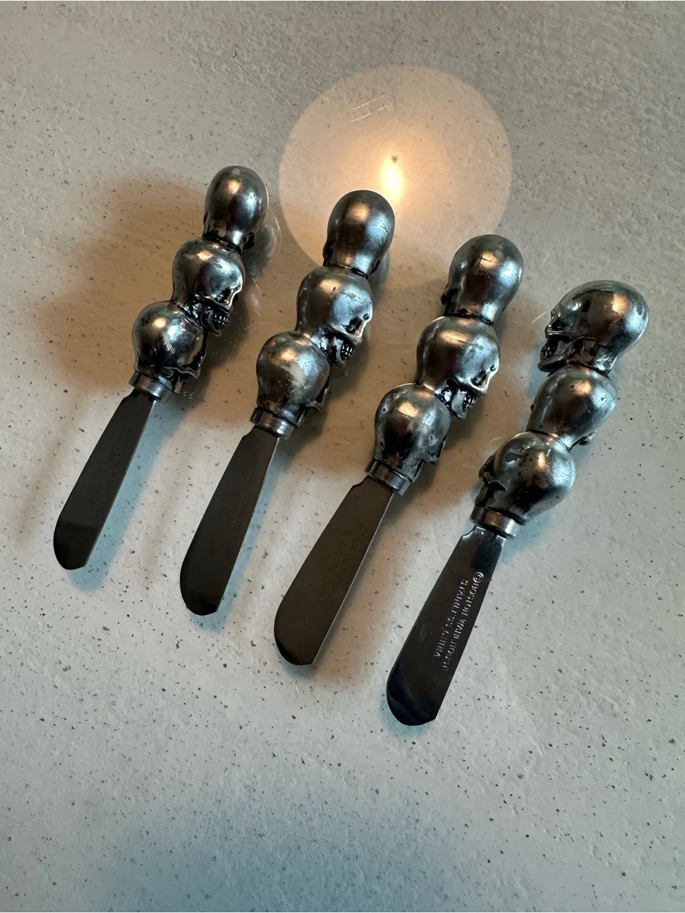 Boston Warehouse Skull Cheese Spreaders - Set of 4